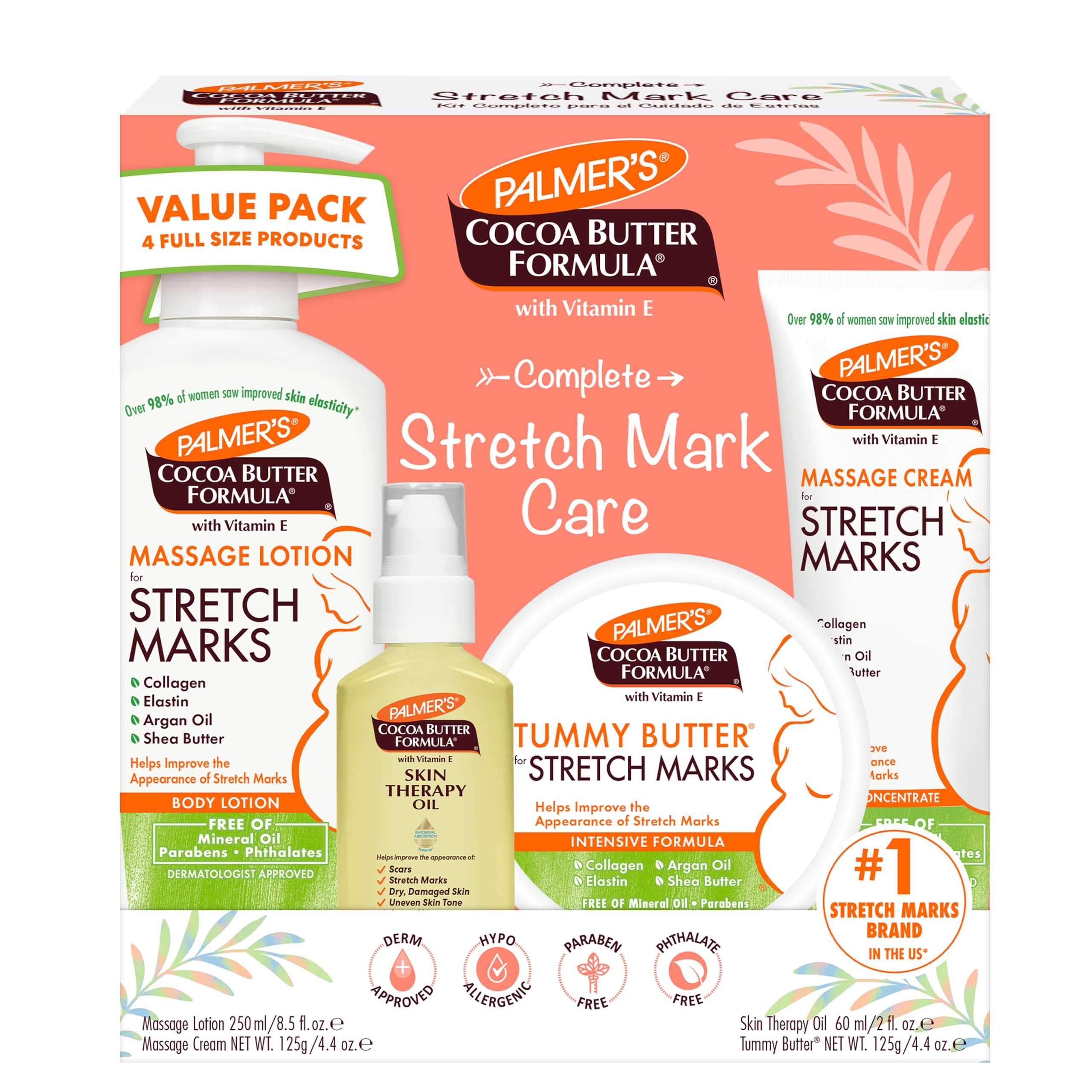 Palmer's Cocoa Butter Formula with Vitamin E Complete Stretch Mark Care Set - 4 PC